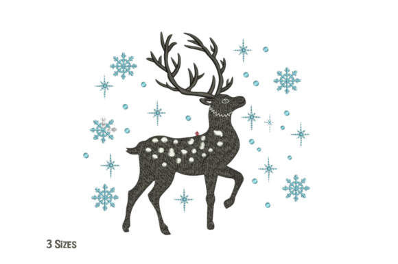 Elegant Winter Deer Embroidery Design
