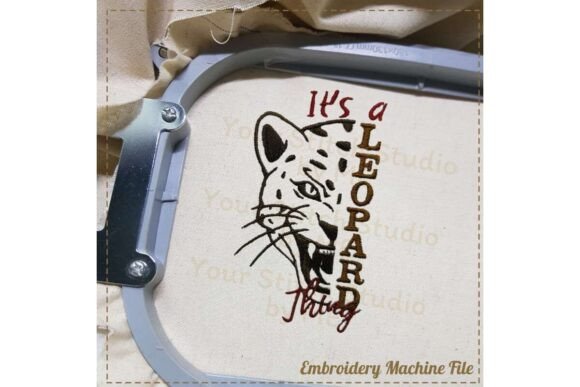 Leopard Embroidery Design- Mascot School