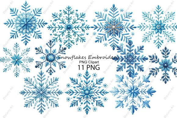 Snowflakes Embroidery PNG Clipart Review